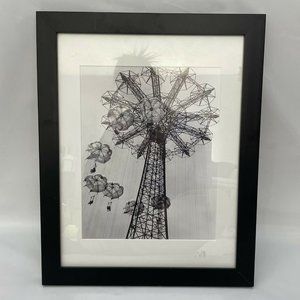 1955 Coney Island Parachute Ride Print Framed Brooklyn New York